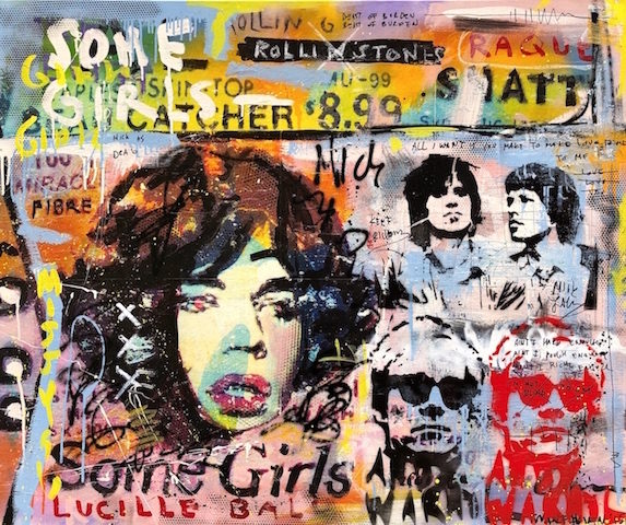 Mick Jagger Some Girls mixed media pop art neo pop music muziek moderne kunst schilderij artist nick twaalfhoven